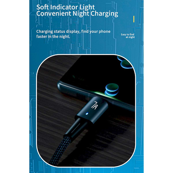 Фото - Кабель Essager Sunset Type-C 7A USB 0.5m Black (EXC7A-CGB01-P)