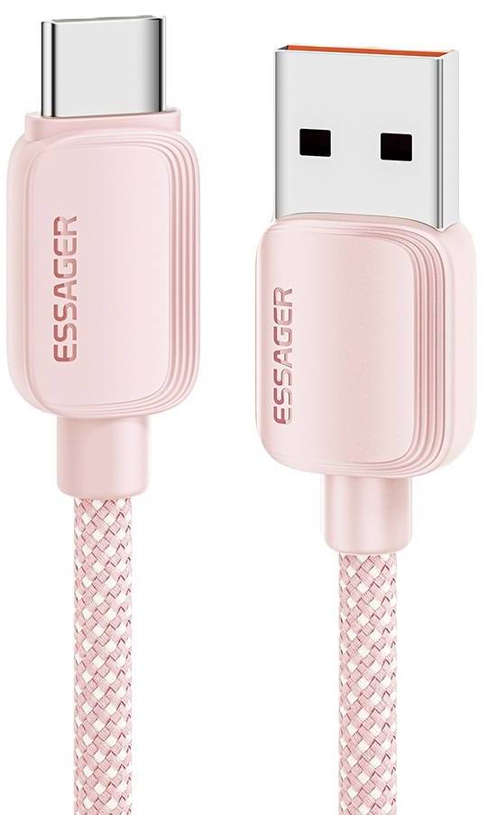 Кабель синхронізації даних Essager Breeze USB Cable USB-A to Type C 1M Pink 100W (EXC7A-WL04-P)