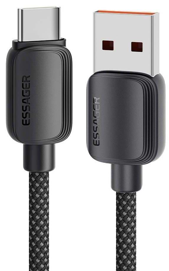 Кабель синхронізації даних Essager Breeze USB Cable USB-A to Type C 2m Black 100W (EXC7A-WLA01-P)