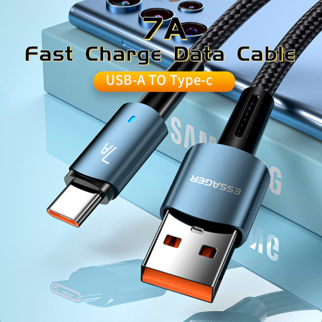 Фото - Кабель Essager Sunset Type-C 7A USB 0.5m Black (EXC7A-CGB01-P)