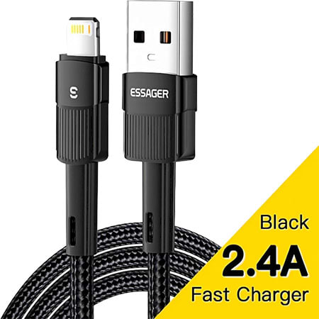 Кабель синхронізації даних Essager Star 6A Lightning USB 2m Black (EXCL-XCA01)