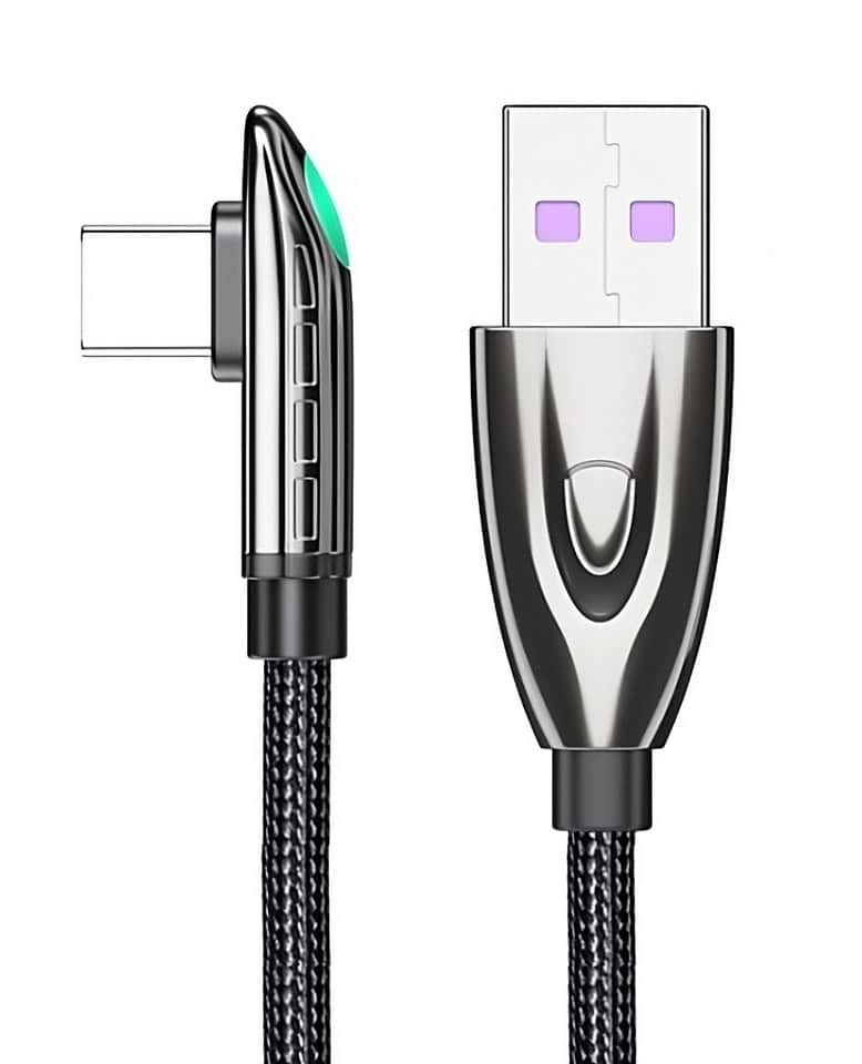 Кабель синхронізації даних Essager Bullet Train 6A 66W USB Type C 2m Black (EXCT-FXHA01) - Фото 1