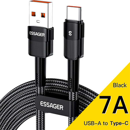 Кабель синхронізації даних Essager Star 7A Type-C USB Cable 2m Black (EXCT-XCA01) - Фото 1