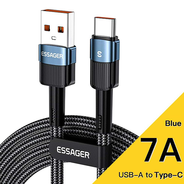 Фото - Кабель синхронізації даних Essager Star 7A Type-C USB Cable 2m Blue (EXCT-XCA03)