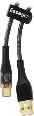 Кабель Essager Interstellar Transparent Design USB Charging Cable USB A to Type C 7A 2m Black (EXCT-XJA01-P)