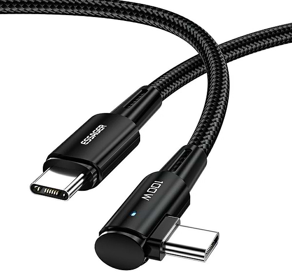 Фото - Кабель синхронизации данных Essager Sunset Bend Type 100W Fast Charging Type-C to Type-C USB Cable 3M Black (EXCTT1-CGWTC01)