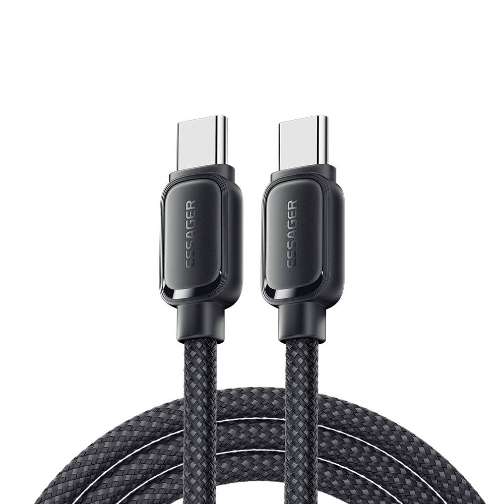 Кабель синхронізації даних Essager Jelly Bean Type-C-Type-C 100W magnetic data cable 1M Black (EXCTT1-TD01-P)