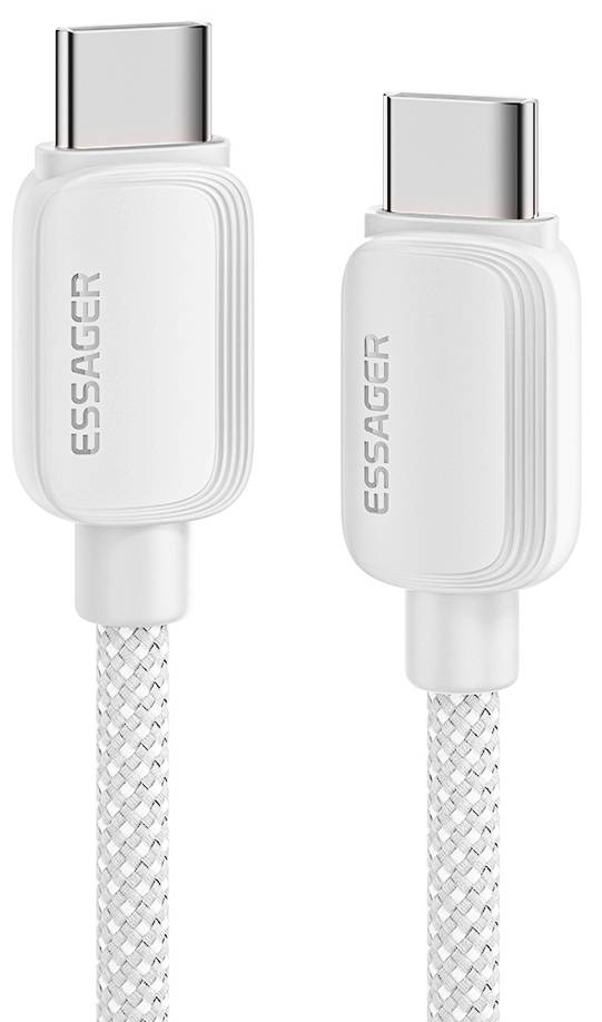Кабель синхронізації даних Essager Breeze USB Cable Type C to Type C 1M White 100W (EXCTT1-WL02-P)