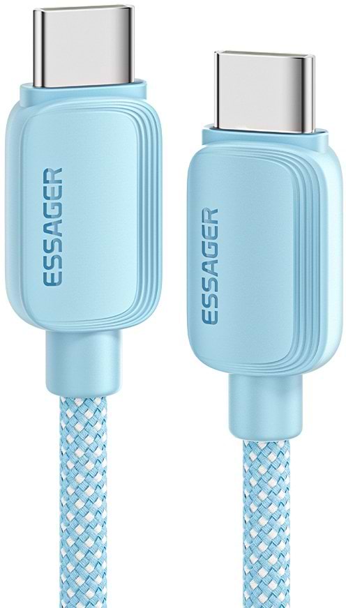 Кабель синхронізації даних Essager Breeze USB Cable Type C to Type C 1M Blue 100W (EXCTT1-WL03-P)
