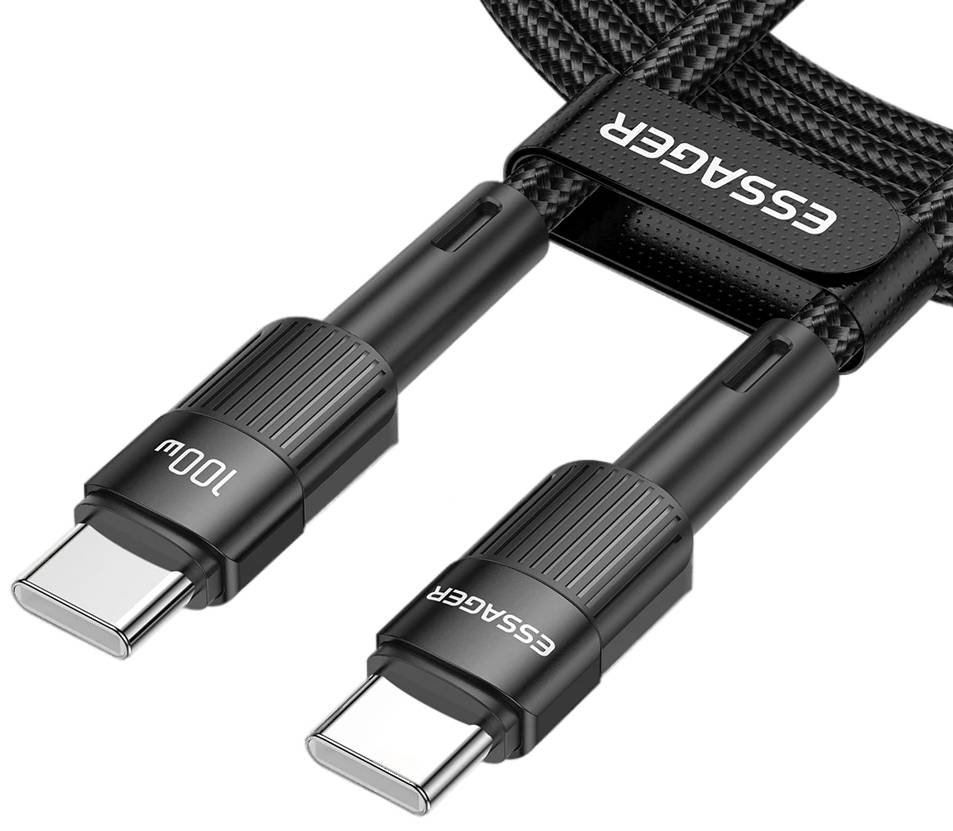Кабель синхронизации данных Essager Star 100W USB Charging Cable Type C to Type C 2m Black (EXCTT1-XCA01)