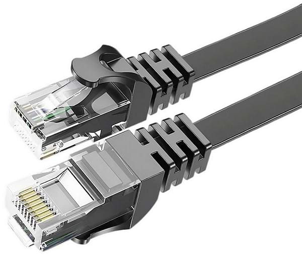 Фото - Кабель патч-корд Essager TopSpeed Cable Ethernet Cat6 RJ45 Splitter Network Flat Cable 15m Black (EXCWXB-JSE01)