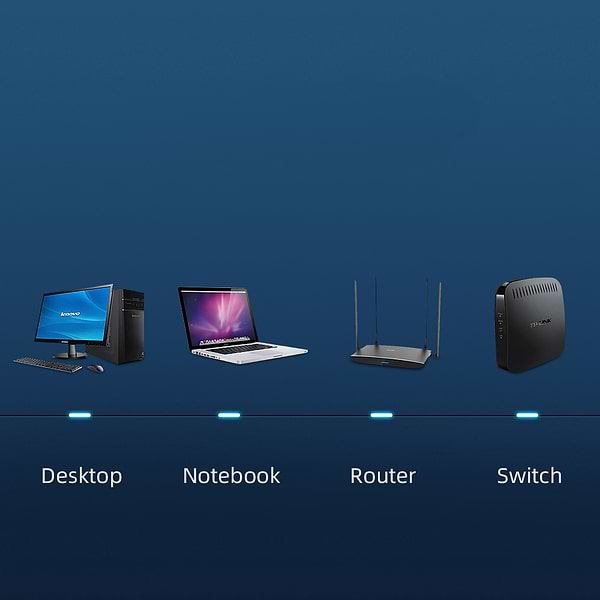 Фото - Кабель патч-корд Essager TopSpeed Cable Ethernet Cat6 RJ45 Splitter Network Flat Cable 15m Black (EXCWXB-JSE01)