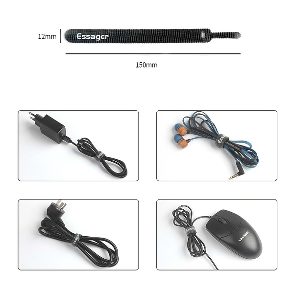 Фото - Органайзер для хранения кабелей Essager Earphone Charger Cord  Management Holder Clip 10 pcs/strip (EXD-KBB01)