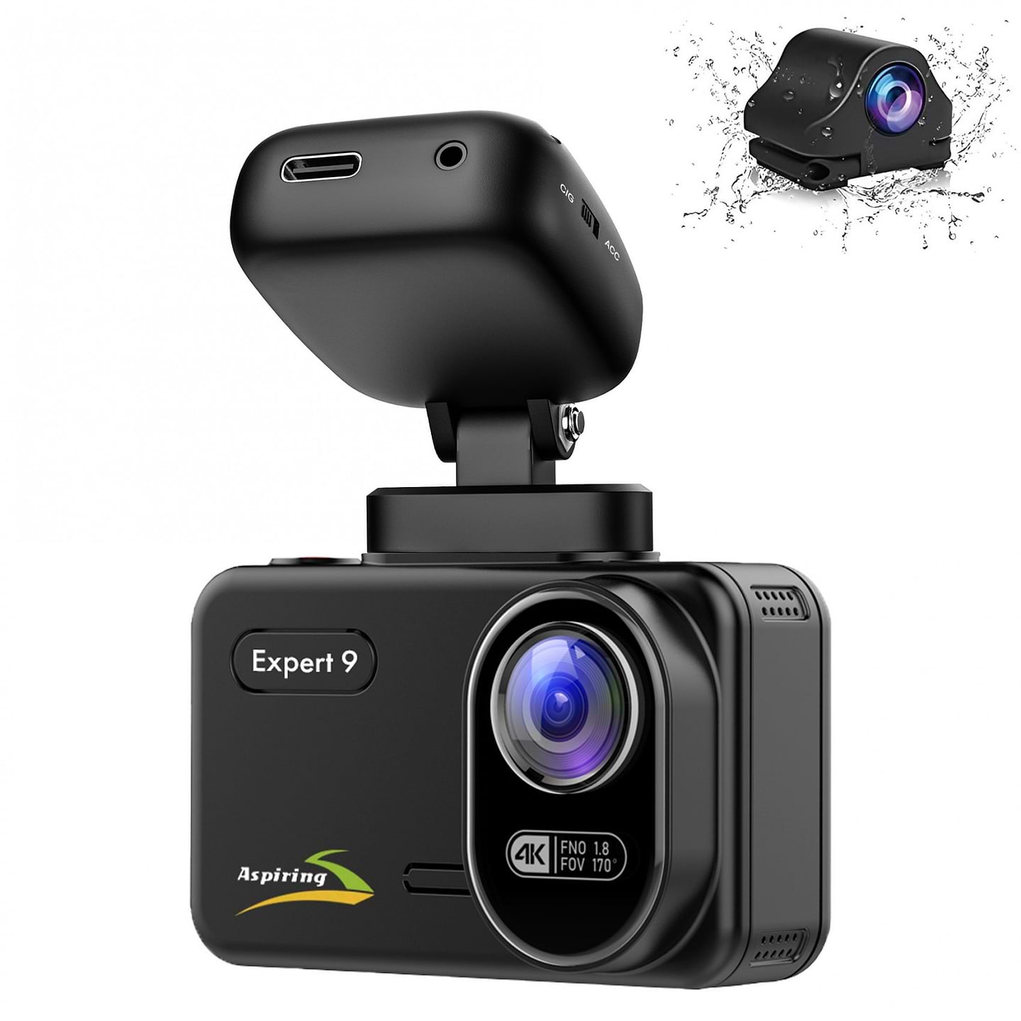 Відеореєстратор Aspiring Expert 9 Speedcam WI-FI GPS 2K 2 cameras (EX123SS) - Фото 1