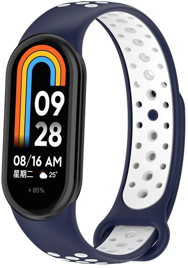 Ремешок для фитнес-браслета BeCover Vents Style for Xiaomi Mi Smart Band 10 Blue-White (713632)