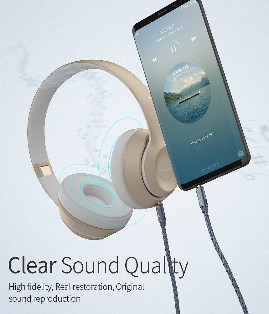 Фото - Кабель 3.5 мм -3.5 мм Essager Monster Aux Cable Speaker Wire 3.5mm Jack Audio Cable For Car Headphone Adapter Male Jack to Jack 3.5 mm 0.5m Blue (EYP35-DYB0G)