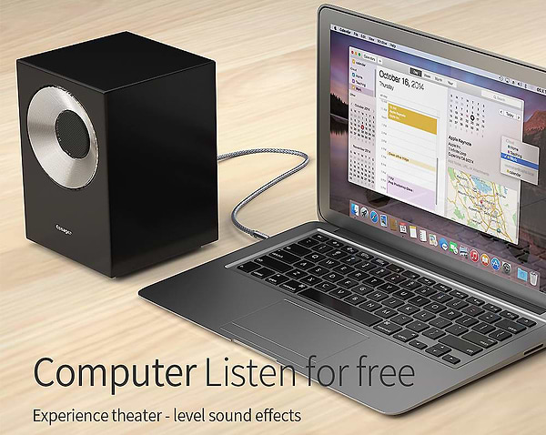 Фото - Кабель 3.5 мм -3.5 мм Essager Monster Aux Cable Speaker Wire 3.5mm Jack Audio Cable For Car Headphone Adapter Male Jack to Jack 3.5 mm 0.5m Blue (EYP35-DYB0G)