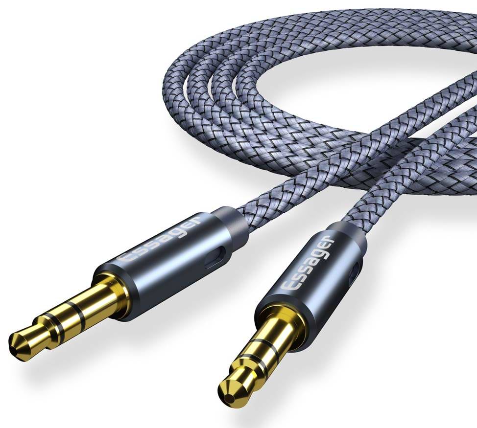 Кабель 3.5 мм -3.5 мм Essager Monster Aux Cable Speaker Wire 3.5mm to Jack 3.5 mm 3M Gray (EYP35-DYC0G) - Фото 1