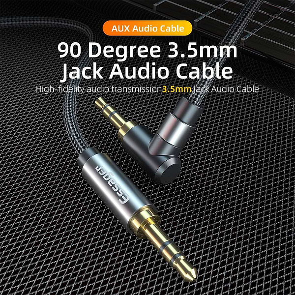 Фото - Кабель 3.5 мм -3.5 мм Essager AUX Cable 3.5mm Jack Audio Cable 3.5 mm Jack Hifi Aux 1.5m (EYP35-WTA01)