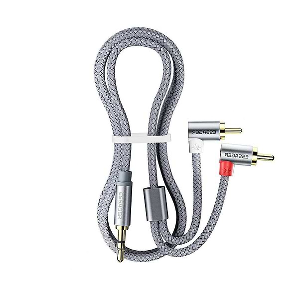 Фото - Кабель 3.5 мм - 3.5 мм Essager Monster Elbow RCA Audio Cable Jack 3.5 to 2 RCA Cable 3.5mm  3.5mm Jack to 2RCA 1M (EYPWT-MY0G-P)