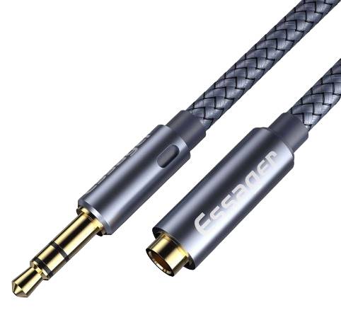 Кабель 3.5 мм -3.5 мм Essager Monster Headphone Extension Cable Jack 3.5mm Audio Aux Cable 3.5 mm Female Splitter Adapter 1m (EYPY35-MY0G) - Фото 1