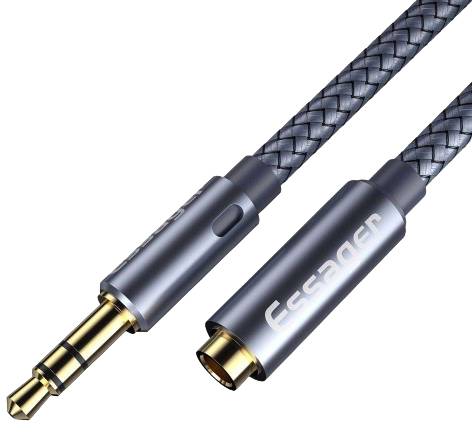 Кабель 3.5 мм -3.5 мм Essager Monster Headphone Extension Cable Jack 3.5mm Audio Aux Cable 3.5 mm Female Splitter Adapter 2m (EYPY35-MYA0G) - Фото 1