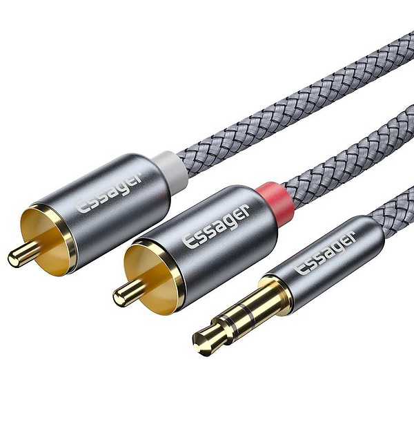 Фото - Кабель 3.5 мм - 3.5 мм Essager Monster RCA Audio Cable Jack 3.5 to 2 RCA Cable 3.5mm Jack to 2RCA 3M (EYPZJ-MYC0G)