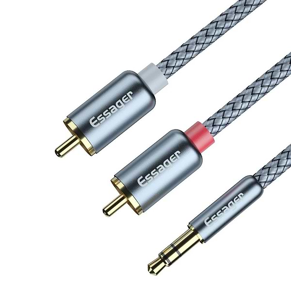 Фото - Кабель 3.5 мм - 3.5 мм Essager Monster RCA Audio Cable Jack 3.5 to 2 RCA Cable 3.5mm Jack to 2RCA 3M (EYPZJ-MYC0G)