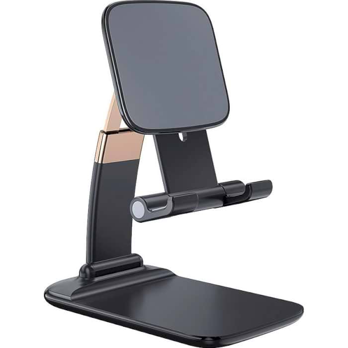 Підставка для мобільного пристрою Essager Knight Foldable Desk Mobile Phone Holder Stand (Alloy) Black (EZJZM-QS01) - Фото 1