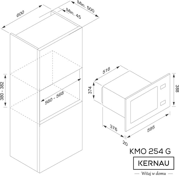 Фото - Микроволновая печь (СВЧ) встраиваемая Kernau KMO 254 G B
