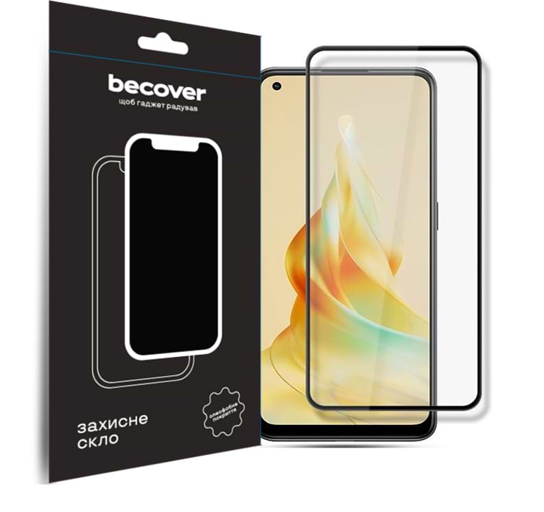 Захисне скло для смартфону BeCover Oppo Reno8 T Black (709771) - Фото 1