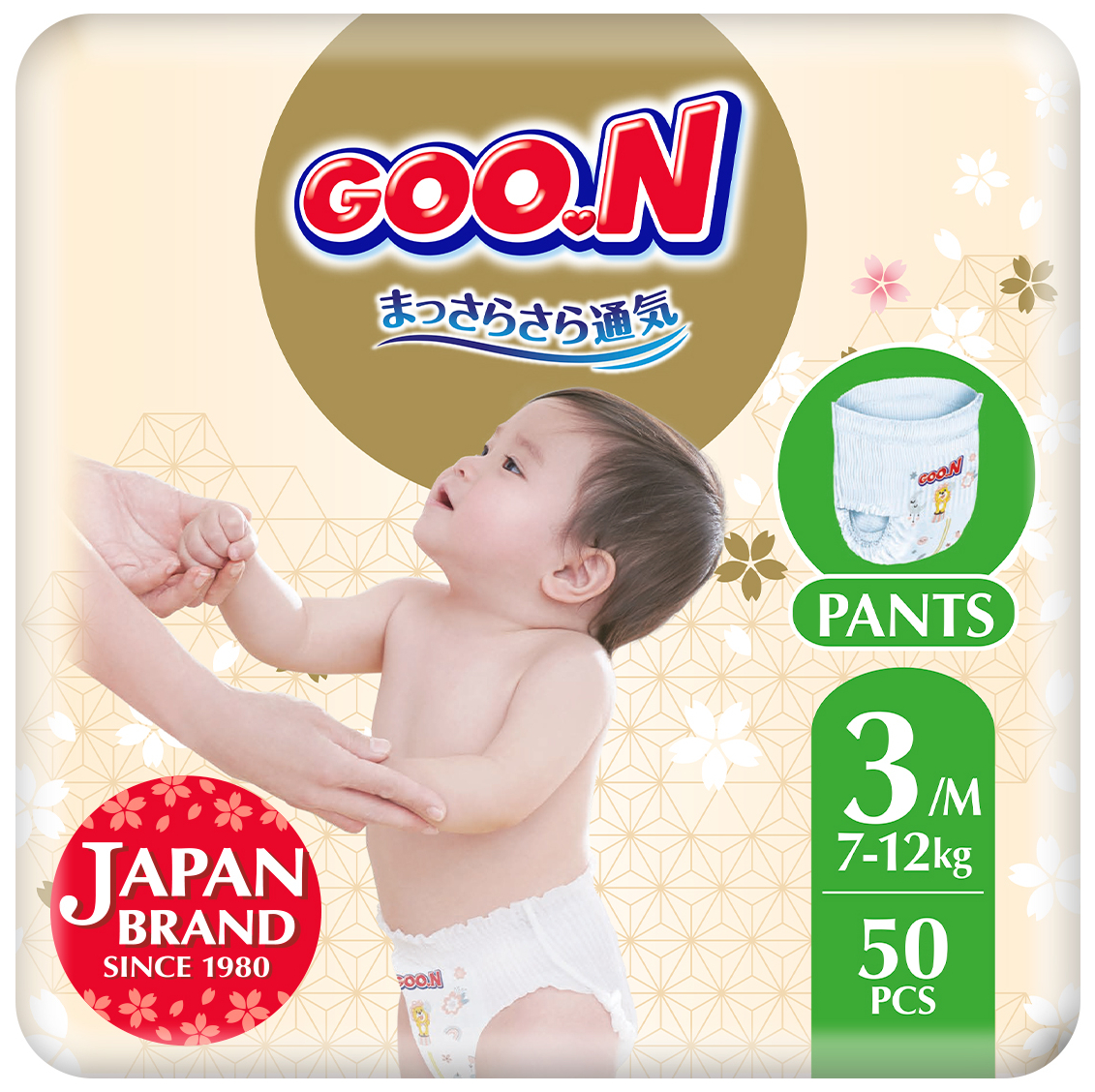 Одноразові підгузки-трусики Goo.N Premium Soft 7-12 кг 3(M) 50 шт. (F1010101-156)