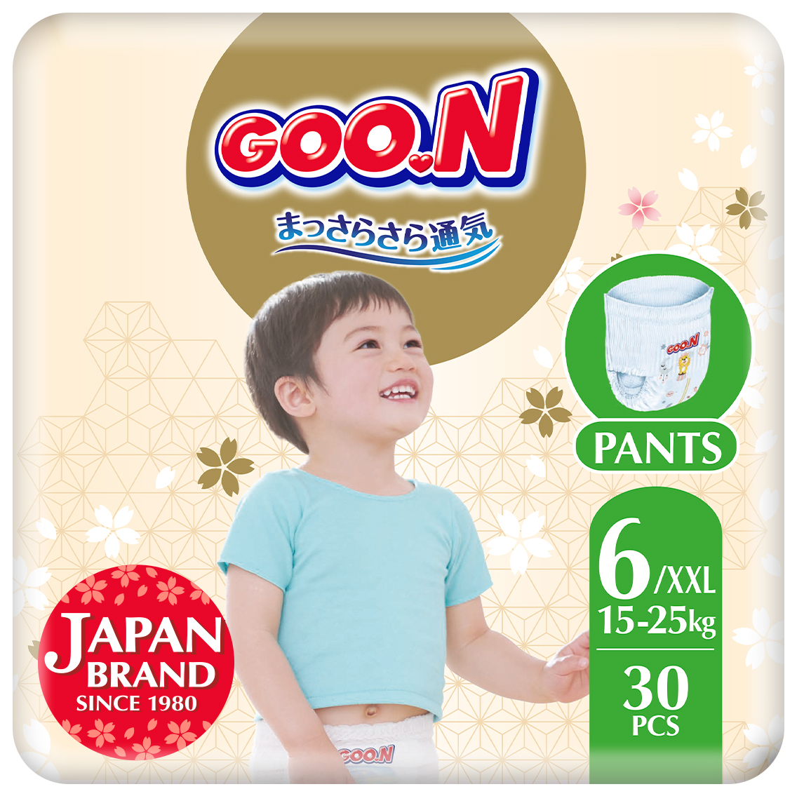 Одноразовые подгузники-трусики Goo.N Premium Soft 15-25 кг 6(2XL) 30 шт. (F1010101-159) - Фото 1