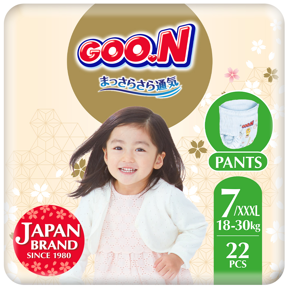 Одноразовые подгузники-трусики Goo.N Premium Soft 18-30 кг 7(3XL) 22 шт. (F1010101-160) - Фото 1