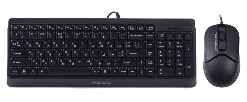 Клавіатура+миша A4tech Fstyler USB Black (F1512) - Фото 1