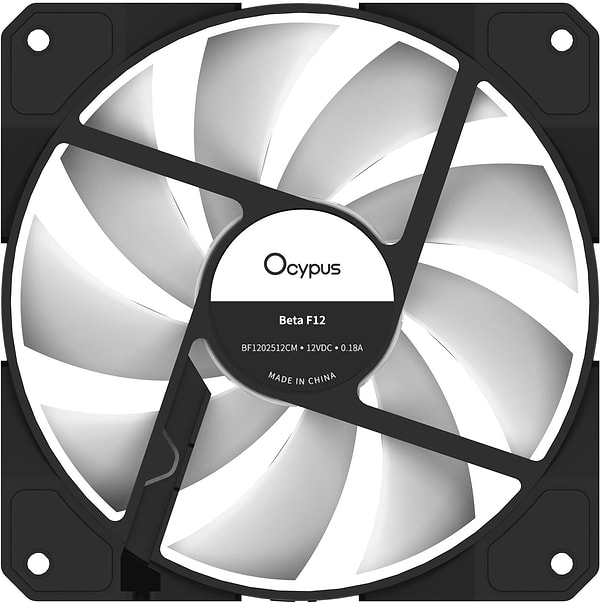 Фото - Корпусный вентилятор OCYPUS 120MM BETA F12 BK ARGB REVERSE BLADE (BETA-F12-BK1AM01X-GL)
