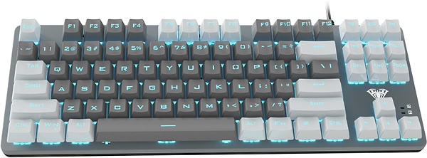 Фото - Клавіатура дротова ігрова Aula F3287 White/Grey Keycap KRGD Blue (6948391240688)