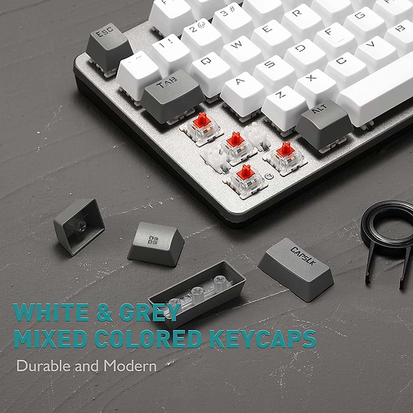 Фото - Клавиатура проводная игровая Aula Mechanical F3287 Grey/White keycap KRGD Blue (6948391240954)