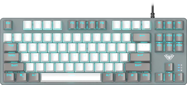 Фото - Клавиатура проводная игровая Aula Mechanical F3287 Grey/White keycap KRGD Blue (6948391240954)