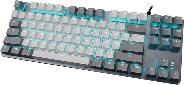 Фото - Клавиатура проводная игровая Aula Mechanical F3287 Grey/White keycap KRGD Blue (6948391240954)