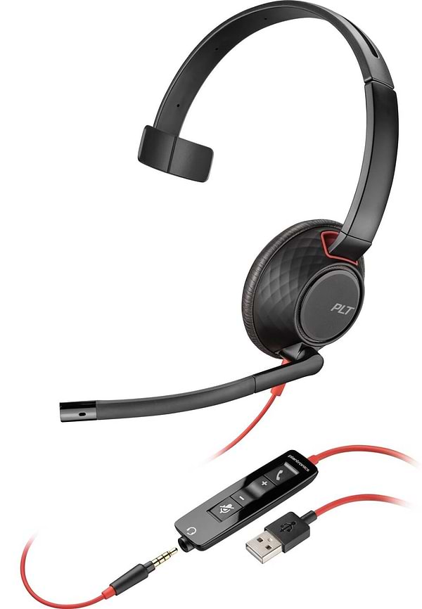 Фото - Гарнітура дротова Poly BlackWire 5210 USB-A HS Mono (80R98AA)