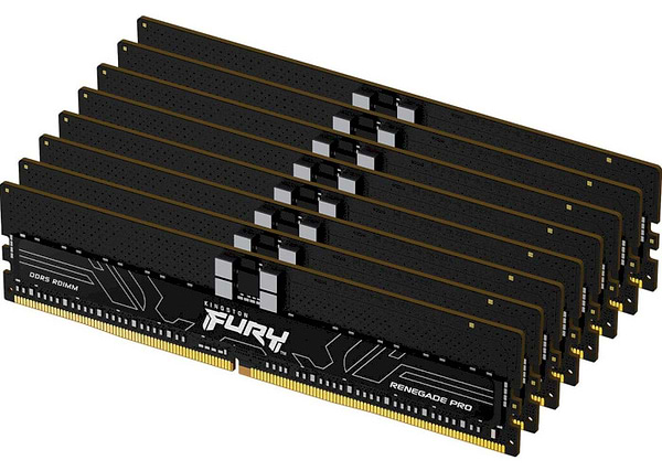 Фото - Память DDR Kingston 256GB 6000MT/s DDR5 ECC Reg CL32 DIMM (Kit of 8) FURY Renegade Pro XMP (KF560R32RBK8-256)