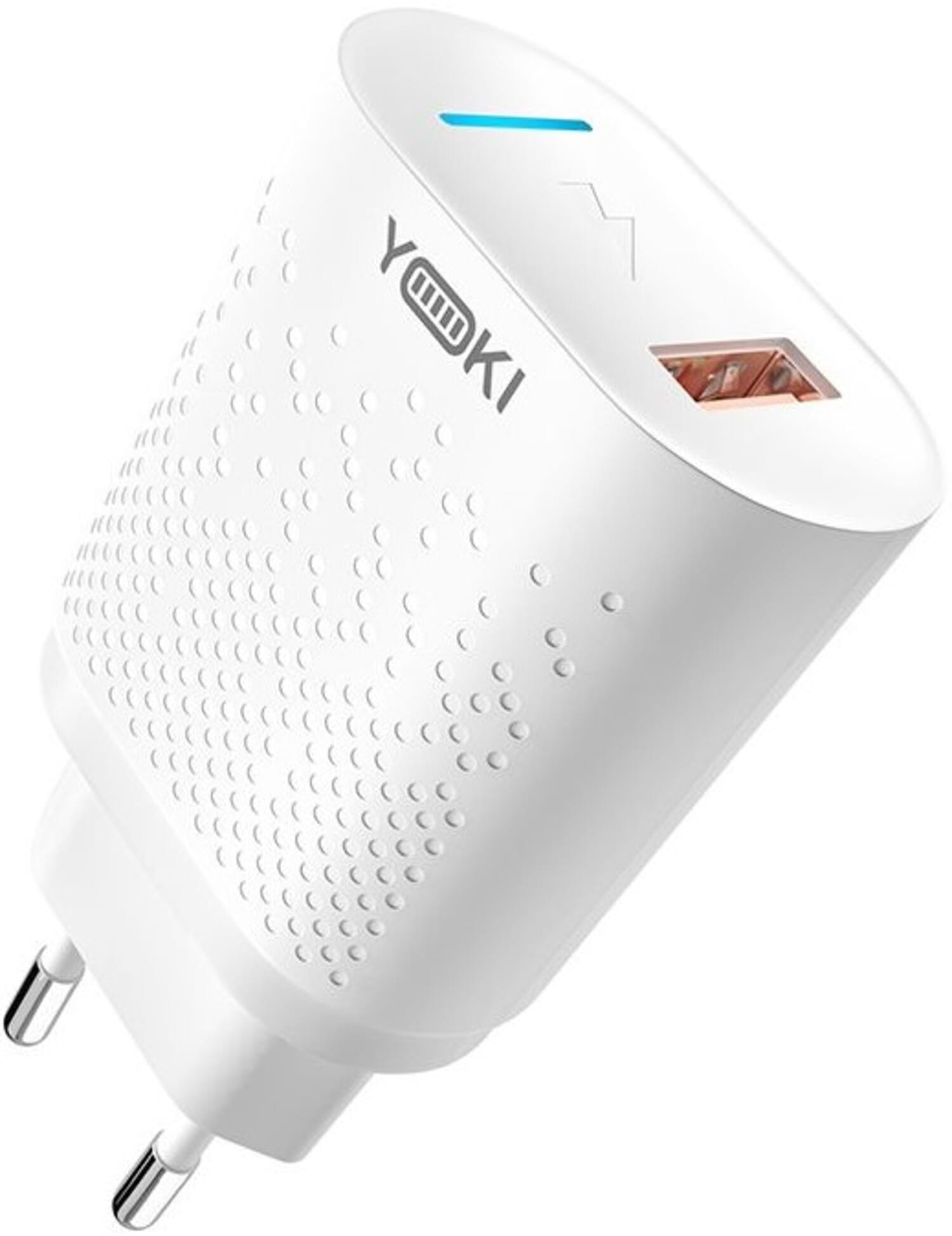 Мережевий зарядний пристрій YOKI Led Series 3.0 18W White (YK-QC)