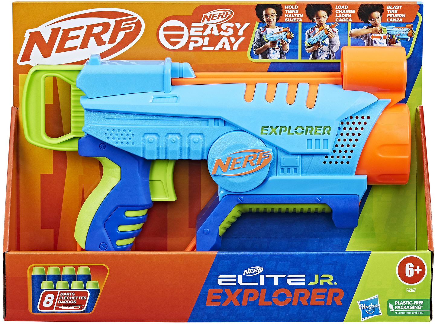 Купить Бластер многозарядный Hasbro NERF ELITE JR EXPLORER (F6367) - Фото 1 Бластер многозарядный Hasbro NERF ELITE JR EXPLORER (F6367) - Фото 1