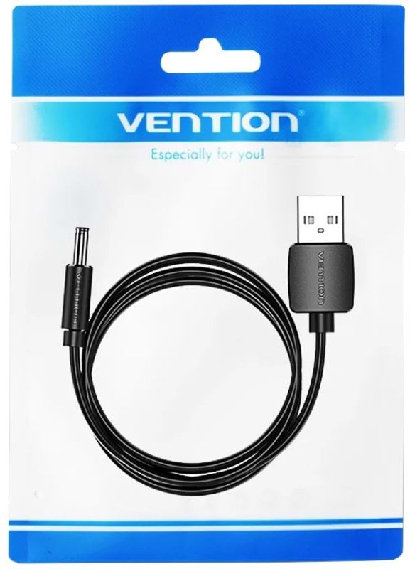 Фото - Уценка - Кабель питания Vention USB AM - 3.5mm DC Power PVC 5V 2A, Black 1.0 m (CEXBF)