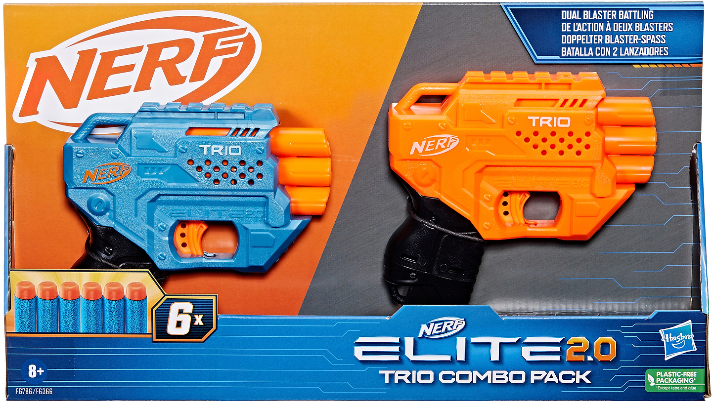Бластер многозарядный Hasbro NERF "Два бластера Трио" серии "Элит 2.0" (F6786) - Фото 1