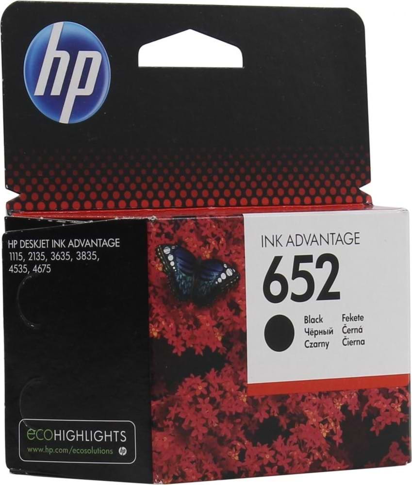 Картридж для струйных принтеров/МФУ HP No.652 DJ Ink Advantage 1115/2135/ 3635/3835 Black (F6V25AE) - Фото 1