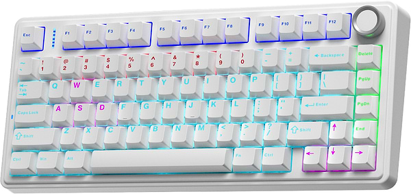 Фото - Клавиатура проводная игровая Aula F75  White keycap KRGD red EN/UA (6948391203225)
