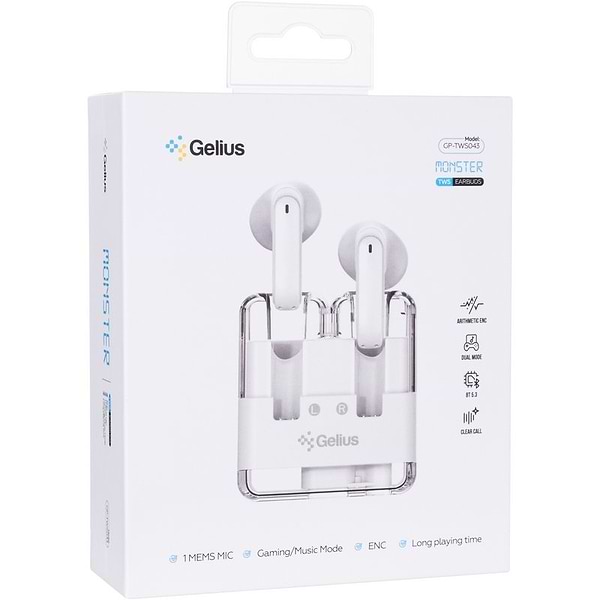 Фото - Навушники вкладиші бездротові TWS Gelius Monster GP-TWS043 White (99809)
