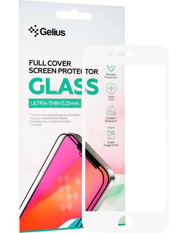 Захисне скло для смартфону Gelius Full Cover Ultra-Thin 0.25mm for iPhone 7 White (93508)